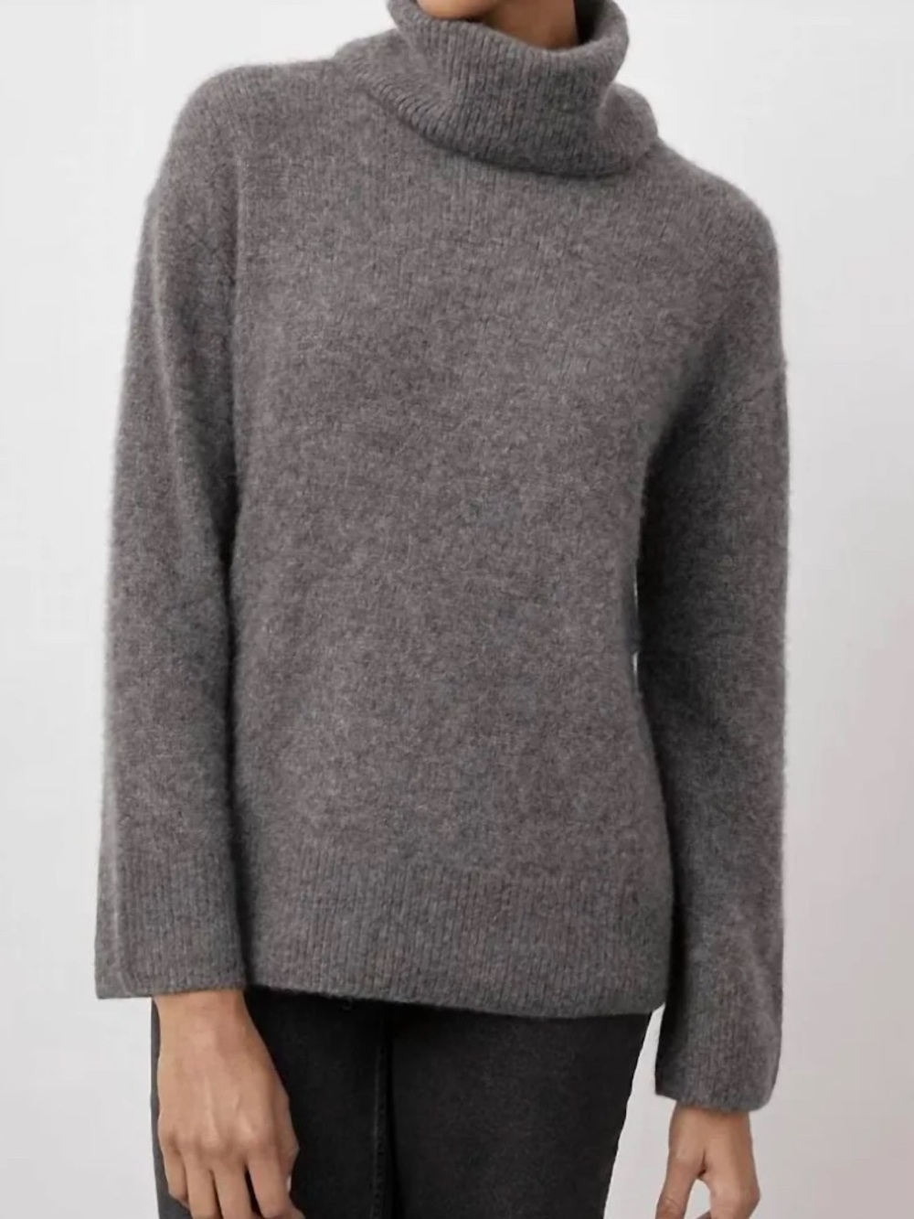 Rails Imogen Thunder Cashmere Silk Gray Pullover Turtleneck Cozy Sweater Size XS